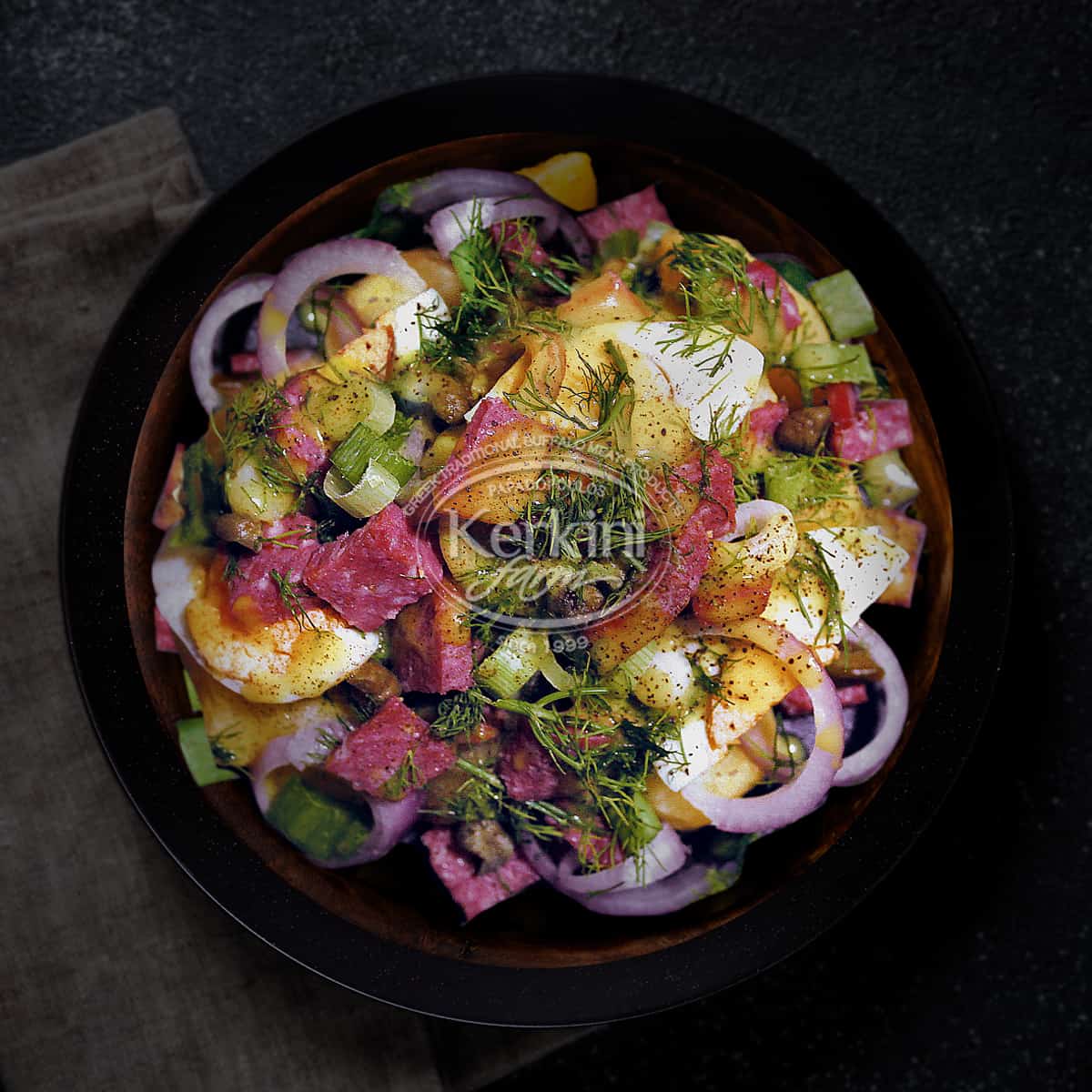 ΣΑΛΑΤΑ-ΜΕ-ΜΠΥΡΑΣ Δροσερή πατατοσαλάτα με Βουβαλίσιο "Μπυράκι" Kerkini Farm & dressing μουστάρδας